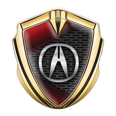 Acura Bodyside Domed Emblem Gold Dark Grate Red Fragments Design