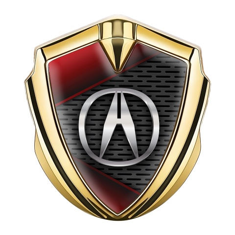 Acura Bodyside Domed Emblem Gold Dark Grate Red Fragments Design