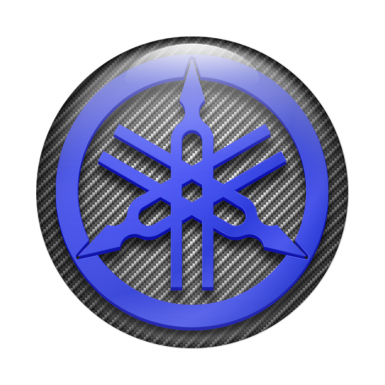 Yamaha Emblem Silicone Sticker Blue Carbon