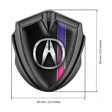 Acura Metal Emblem Self Adhesive Graphite Dark Carbon Gradient Stripe