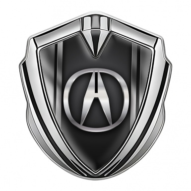 Acura Bodyside Emblem Self Adhesive Silver Black Steel Frames Design