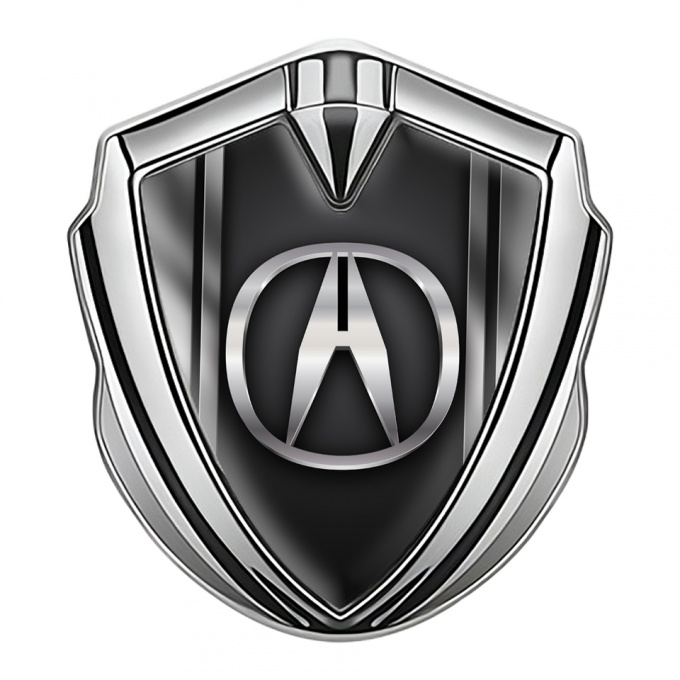 Acura Bodyside Emblem Self Adhesive Silver Black Steel Frames Design