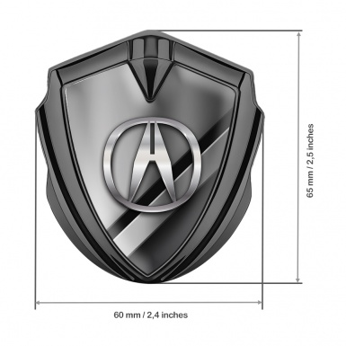 Acura Emblem Badge Self Adhesive Graphite Steel Polished Plates Design