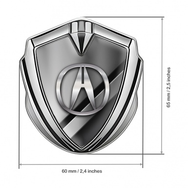 Acura Emblem Badge Self Adhesive Silver Steel Polished Plates Design