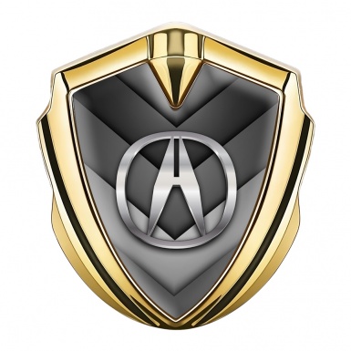 Acura Emblem Fender Badge Gold V Shaped Greyscale Elements