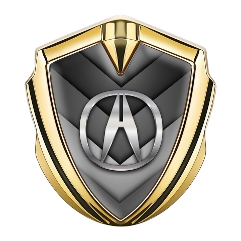 Acura Emblem Fender Badge Gold V Shaped Greyscale Elements