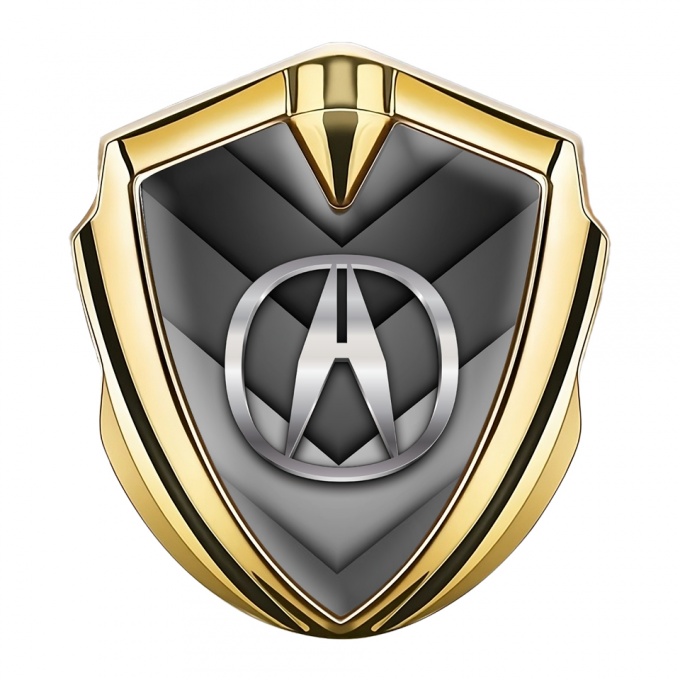 Acura Emblem Fender Badge Gold V Shaped Greyscale Elements