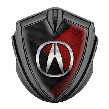 Acura Fender Emblem Badge Graphite Dual Color Plates Chrome Logo