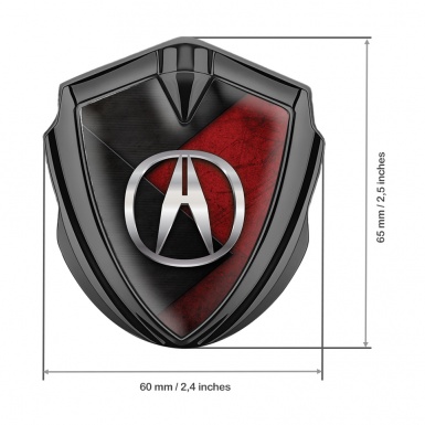 Acura Fender Emblem Badge Graphite Dual Color Plates Chrome Logo