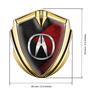Acura Fender Emblem Badge Gold Dual Color Plates Chrome Logo