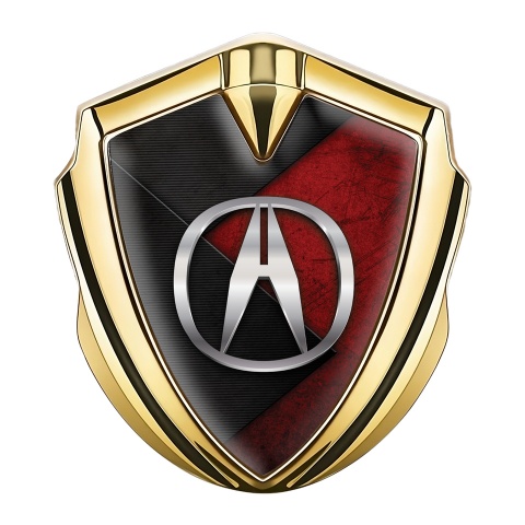 Acura Fender Emblem Badge Gold Dual Color Plates Chrome Logo
