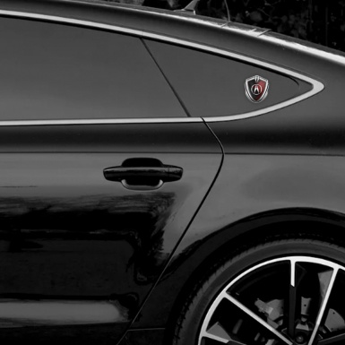Acura Fender Emblem Badge Silver Dual Color Plates Chrome Logo