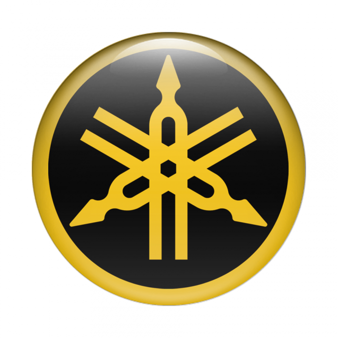 Yamaha Emblem Domed Sticker Yellow Black