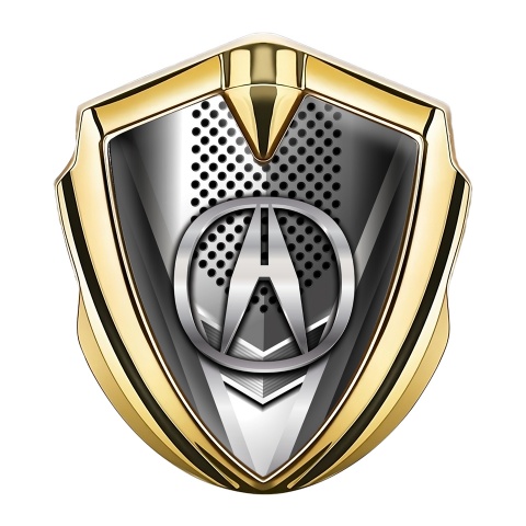 Acura Emblem Trunk Badge Gold Modern Front Grate Chromatic Design