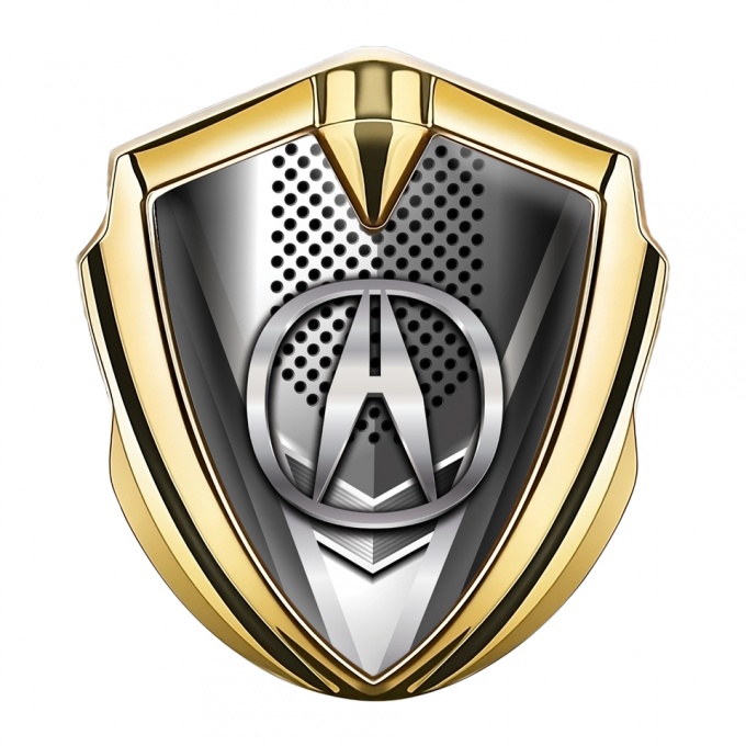 Acura Emblem Trunk Badge Gold Modern Front Grate Chromatic Design
