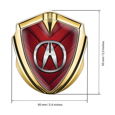 Acura Emblem Self Adhesive Gold Red Hex Crimson Elements Edition