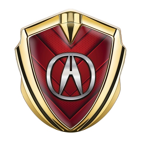 Acura Emblem Self Adhesive Gold Red Hex Crimson Elements Edition