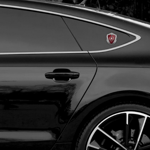 Acura Emblem Self Adhesive Silver Red Hex Crimson Elements Edition