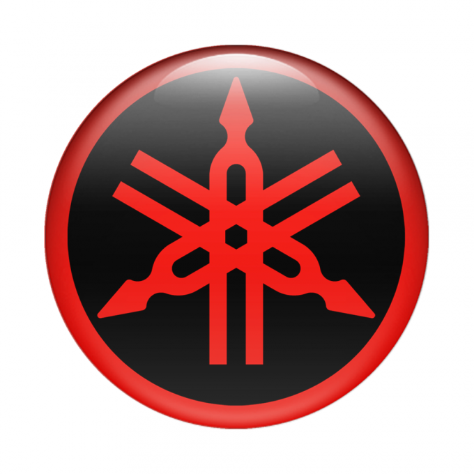 Yamaha Emblem Domed Sticker Red Black, Domed Emblems, Stickers