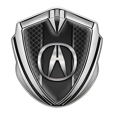 Acura Emblem Fender Badge Silver Grey Cells Center Plate Design