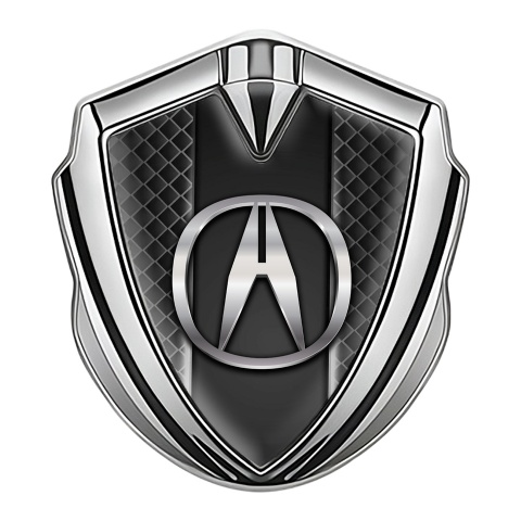 Acura Emblem Fender Badge Silver Grey Cells Center Plate Design