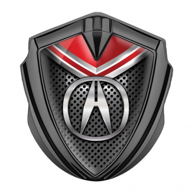 Acura Fender Emblem Badge Graphite Dark Mesh Red Crest Fragments