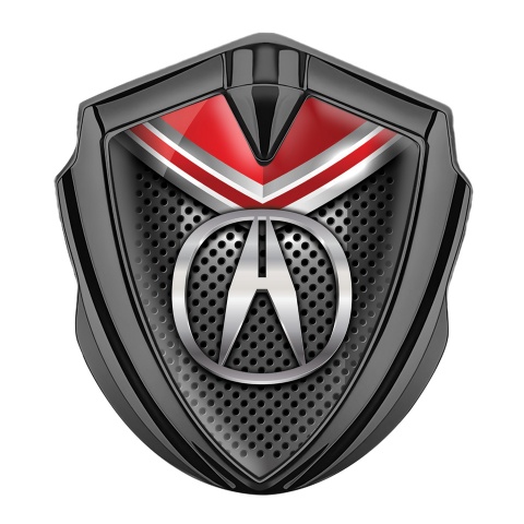 Acura Fender Emblem Badge Graphite Dark Mesh Red Crest Fragments