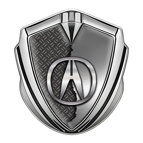 Acura Emblem Trunk Badge Silver Treadplate Torn Metal Design