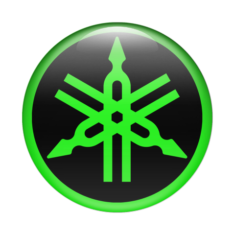 Yamaha Emblem Domed Sticker Green Black