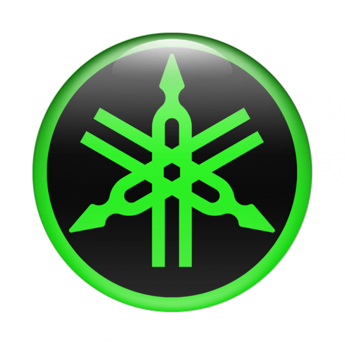 Yamaha Emblem Domed Sticker Green Black