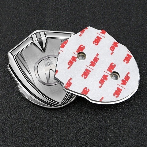 Acura Emblem Self Adhesive Silver Steel Grate Brushed Alloy Edition