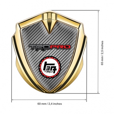 Toyota TRD Trunk Emblem Badge Gold Light Carbon Striped Design