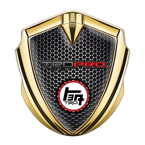Toyota TRD Bodyside Domed Emblem Gold Perforated Grate Racing Logo