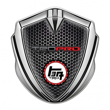 Toyota TRD Bodyside Domed Emblem Silver Perforated Grate Racing Logo
