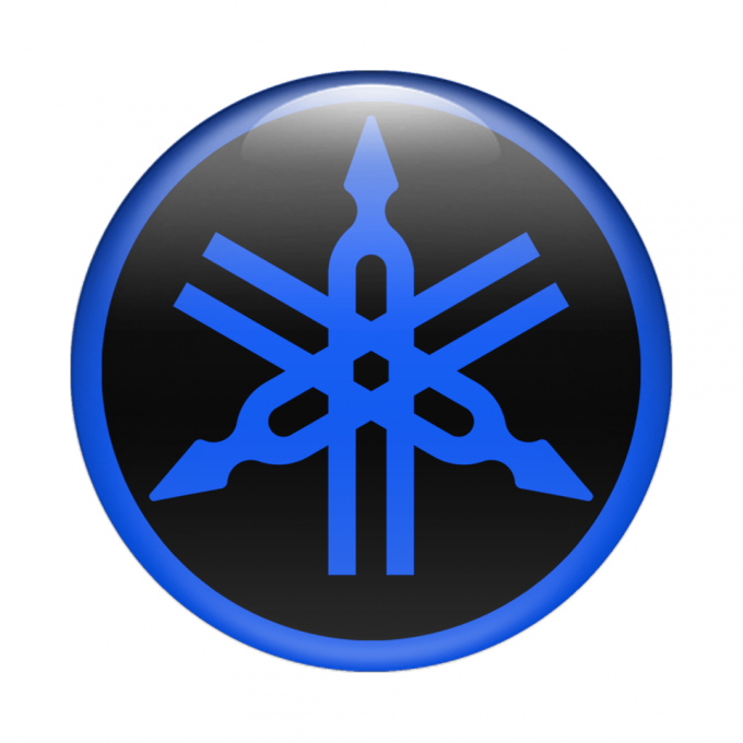 Yamaha Emblem Domed Sticker Blue Black