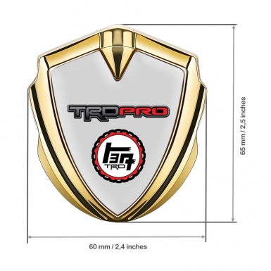 Toyota TRD Bodyside Emblem Self Adhesive Gold Grey Base Edition