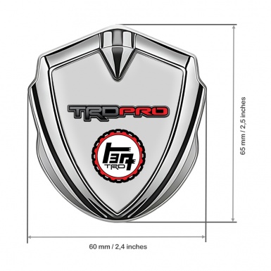Toyota TRD Bodyside Emblem Self Adhesive Silver Grey Base Edition