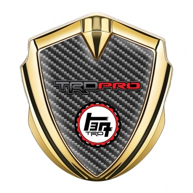 Toyota TRD Metal Emblem Self Adhesive Gold Dark Carbon Sport Edition