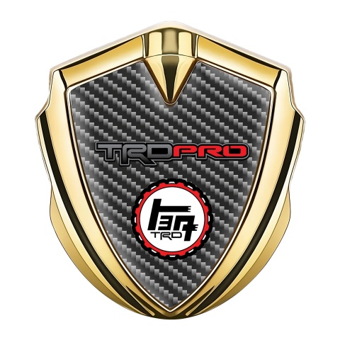 Toyota TRD Metal Emblem Self Adhesive Gold Dark Carbon Sport Edition