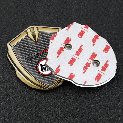 Toyota TRD Metal Emblem Self Adhesive Gold Dark Carbon Sport Edition