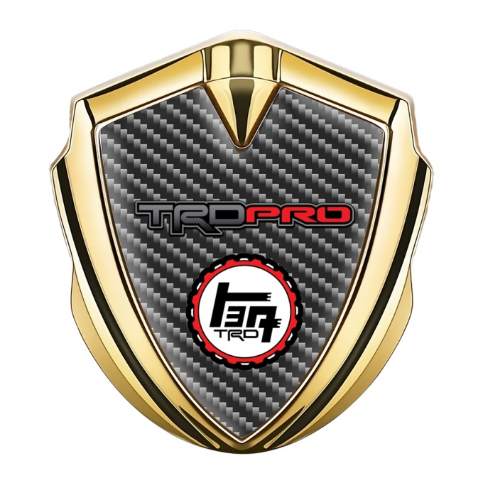 Toyota TRD Metal Emblem Self Adhesive Gold Dark Carbon Sport Edition