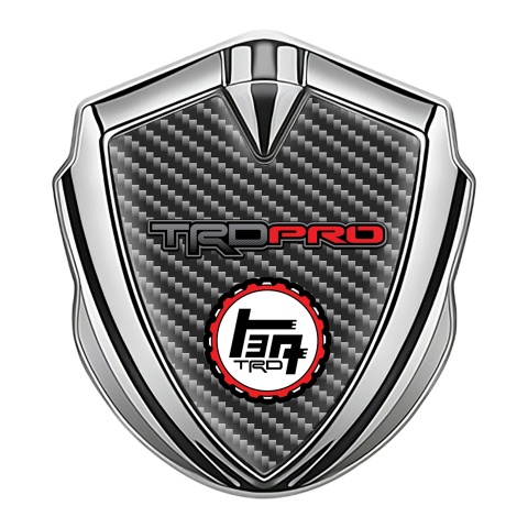 Toyota TRD Metal Emblem Self Adhesive Silver Dark Carbon Sport Edition