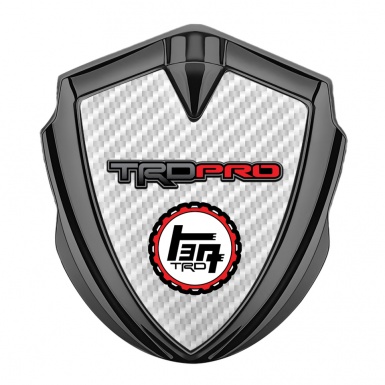Toyota TRD 3D Car Metal Domed Emblem Graphite White Carbon Circle Logo