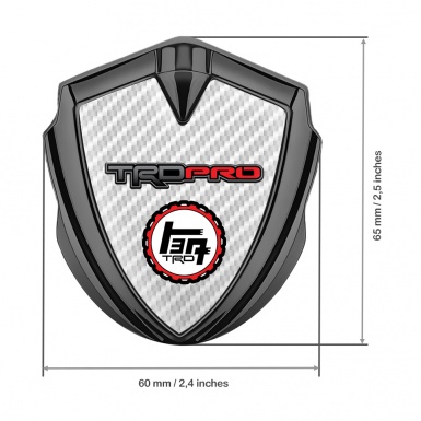 Toyota TRD 3D Car Metal Domed Emblem Graphite White Carbon Circle Logo