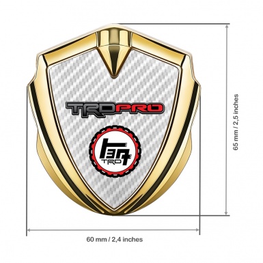 Toyota TRD 3D Car Metal Domed Emblem Gold White Carbon Circle Logo