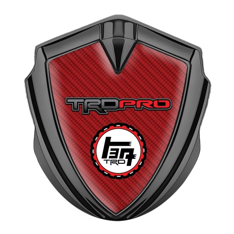 Toyota TRD Bodyside Emblem Self Adhesive Graphite Red Carbon Motif