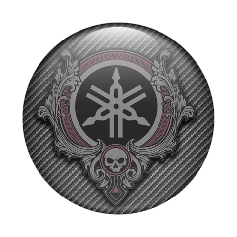Yamaha Emblem Silicone Sticker Skull Carbon Artwork