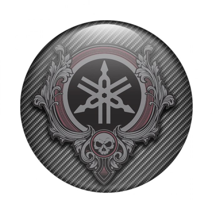 Yamaha Emblem Silicone Sticker Skull Carbon Artwork