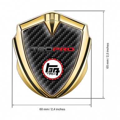 Toyota TRD Emblem Badge Self Adhesive Gold Black Carbon Circle Logo