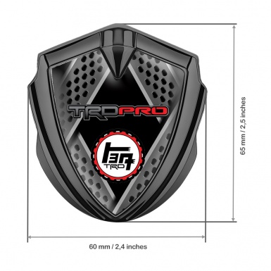 Toyota TRD Emblem Trunk Badge Graphite Bladed Frames Racing Design